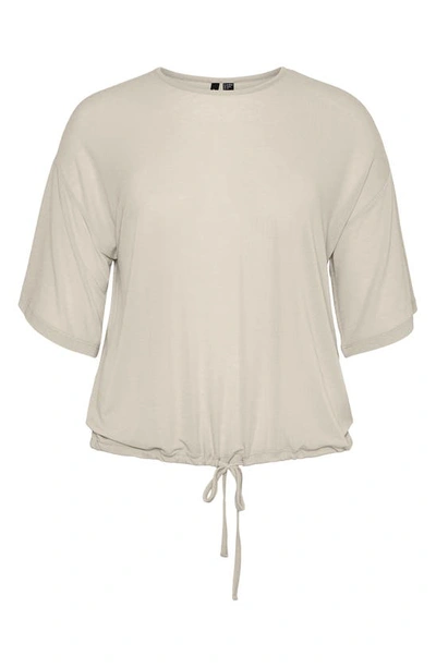 Vero Moda Short Sleeve Drawstring Top In Birch