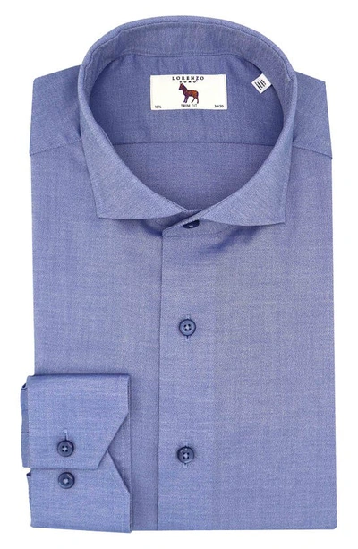 Lorenzo Uomo Stretch Cotton Dress Shirt In French Blue