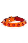 Christian Louboutin Loubilink Studded Leather Bracelet In Orange
