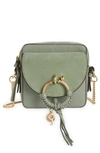 See By Chloé Small Joan Suede & Leather Crossbody Bag In Steel Green