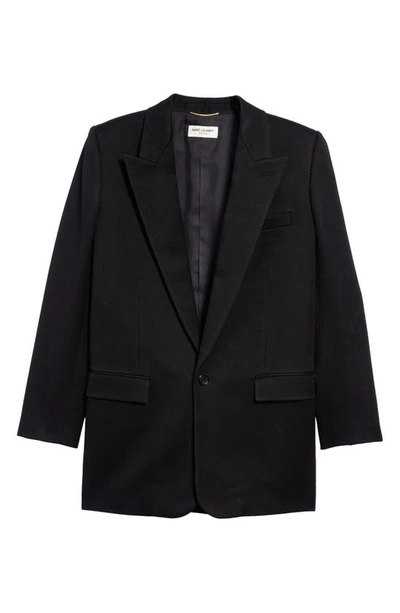 Saint Laurent Virgin Wool Gabardine Blazer In Noir