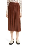 Samsoe & Samsoe Uma Pleated Midi Skirt In Cappuccino