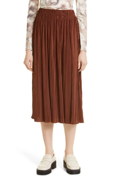 Samsoe & Samsoe Uma Pleated Midi Skirt In Cappuccino