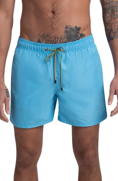 Bugatchi Men's Solid Swim Trunks In Ocean