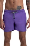 Bugatchi Solid Swim Trunks In Orchid
