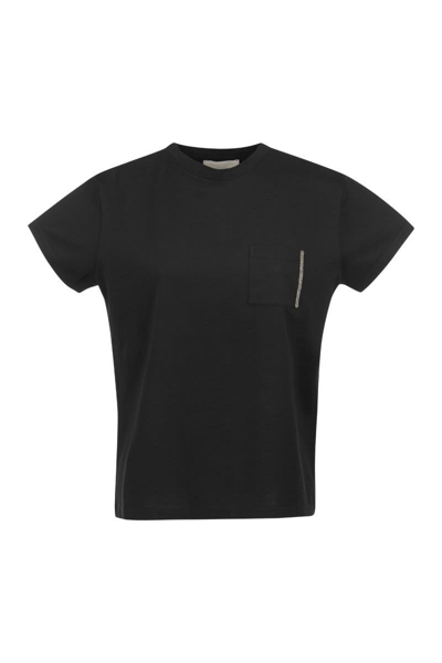 Fabiana Filippi T-shirt With Jewelry Detail In Black