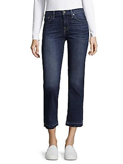 7 For All Mankind Whiskered Crop Boot Jeans In Blue