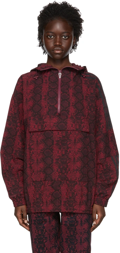 Adidas X Ivy Park Burgundy Recycled Polyester Jacket In Cherry Wood/black