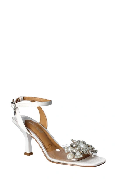 J. Reneé J.renée Raelyn Embellished Ankle Strap Sandal In Clear/ White