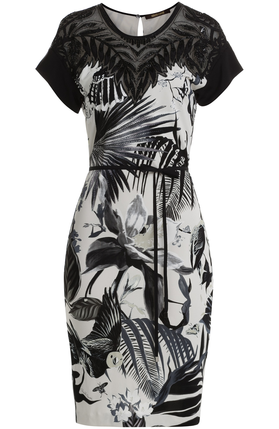 Roberto Cavalli Embellished Printed Dress | ModeSens