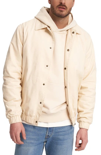 Noize Wiley Waxed Cotton Bomber Jacket In Butter Cream