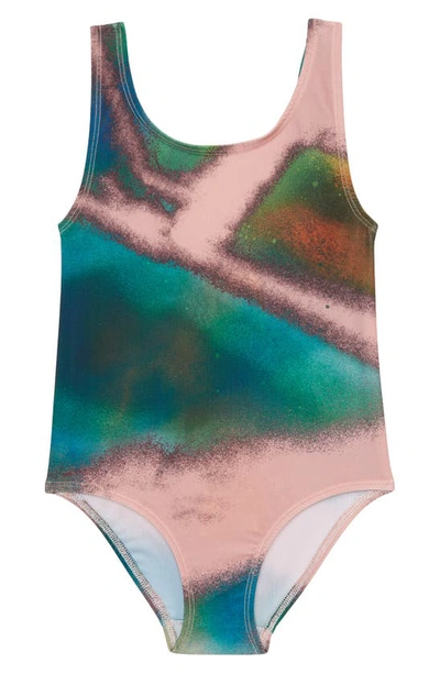 Marques' Almeida Kids' One-piece Swimsuit In Pink/ Green Print