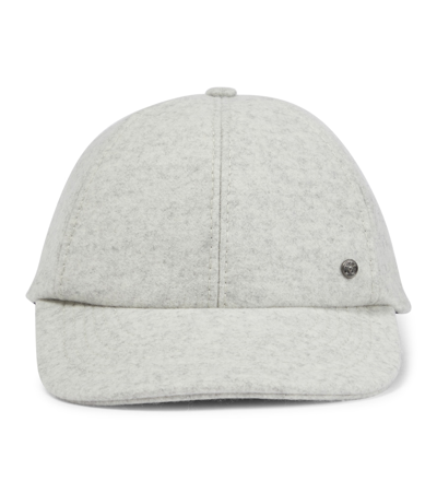 Maison Michel Tiger Wool Felt Baseball Cap In Mixed Grey