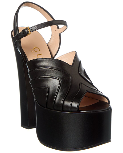 Gucci Open-toe Platform-sole Sandals In Black