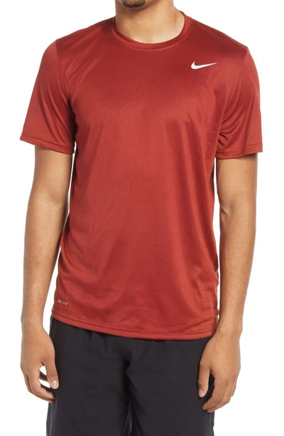 Nike Legend 2.0 Dri-fit Graphic T-shirt In Dark Cayenne