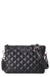 Mz Wallace Crosby Pippa Quilted Crossbody Bag In Black/silver