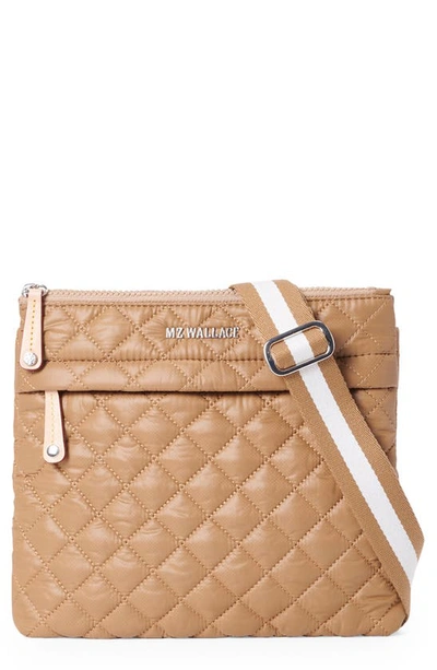 Mz Wallace Metro Quilted Nylon Crossbody Bag In Caramel