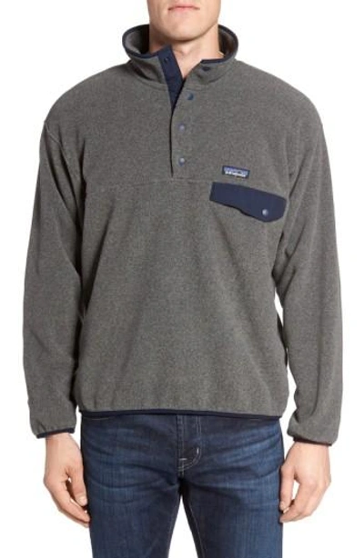 Patagonia Synchilla Snap-t Pullover In Nickel/ Navy Blue ModeSens