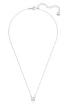 Swarovski Attract Square Crystal Pendant Necklace In Silver Tone, 14.87-16.87