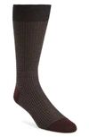 Pantherella Houndstooth Wool Blend Socks In Charcoal