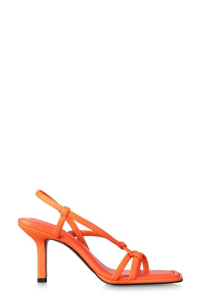 Frame Le Addison Leather Wrap Sandals In Orange Crush