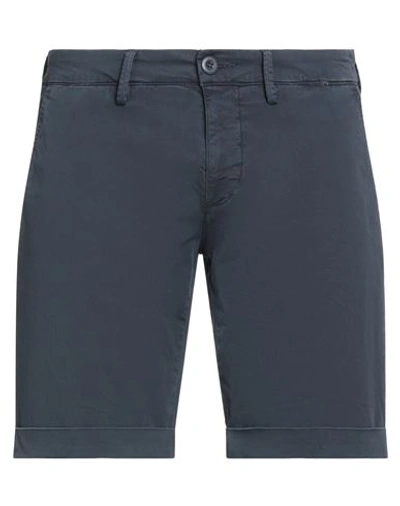 Modfitters Man Shorts & Bermuda Shorts Midnight Blue Size 34 Linen, Cotton, Elastane