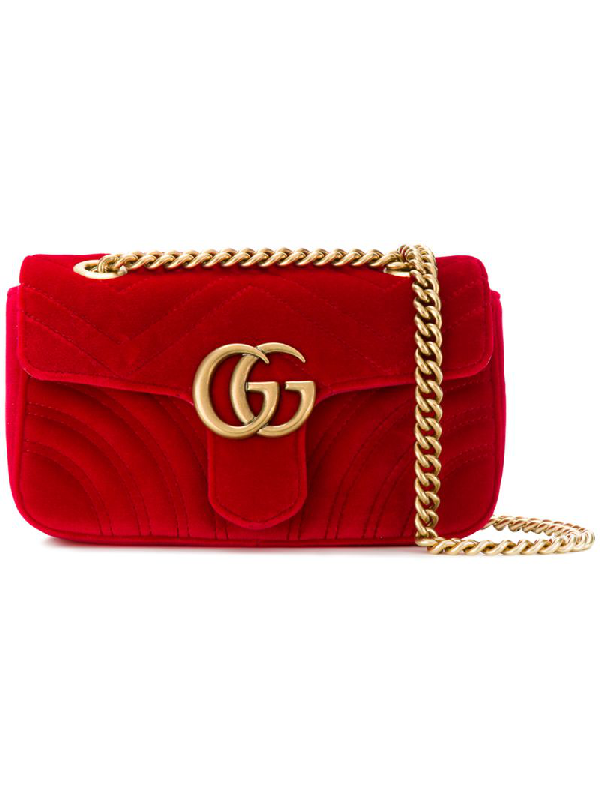 gucci red velvet purse