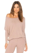 Eberjey 'cozy Time' Slouchy Long Sleeve Tee In Fawn