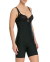 Spanx Thinstincts 2.0 Open-bust Mid-thigh Bodysuit In Very Black