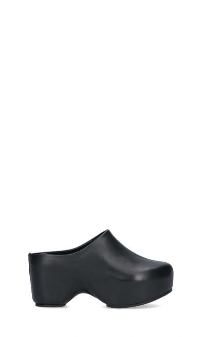 Givenchy G Logo-embossed Leather Platform Clogs In Black