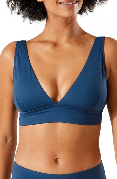 Tommy Bahama Palm V-neck Swim Top In Midnight Sea