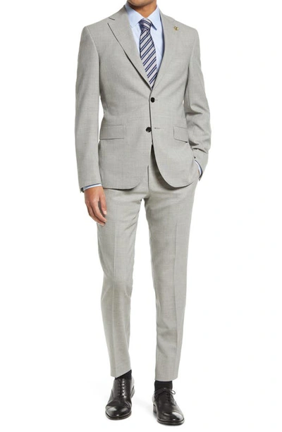 Ted Baker Ralph Extra Slim Fit Wool Suit In Light Grey