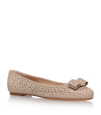 ferragamo laser cut flats