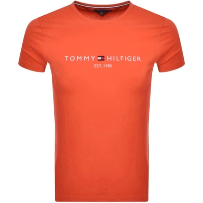 Tommy hilfiger hot sale shirt orange