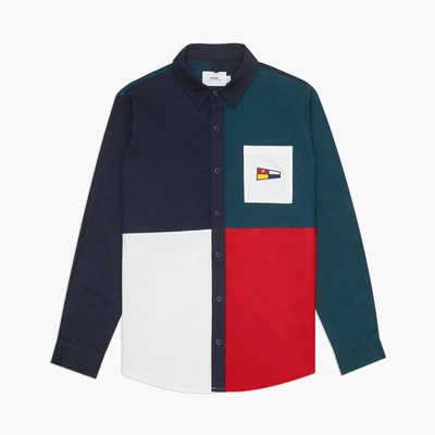 Parlez Colour Block Shirt - Red In Blue