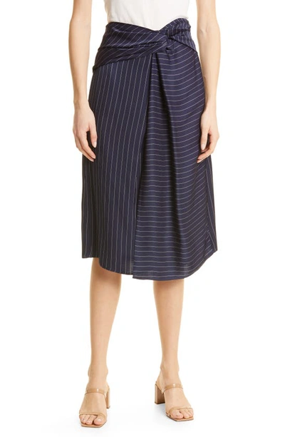 Hugo Boss Vawela Pinstripe Wrap Waist Skirt In Nocolor