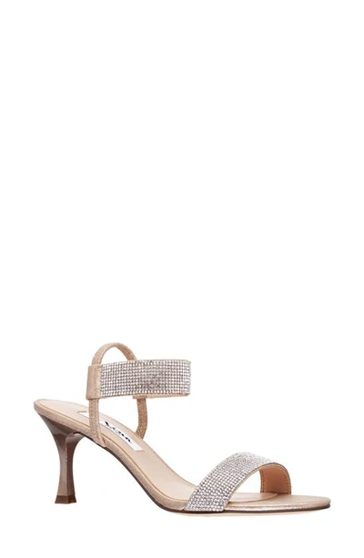 Nina Luz Embellished Sandal In Taupe