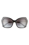 Dolce & Gabbana 56mm Gradient Butterfly Sunglasses In Black