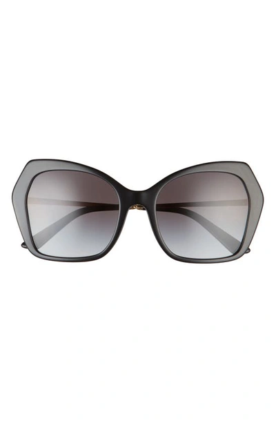 Dolce & Gabbana 56mm Gradient Butterfly Sunglasses In Black