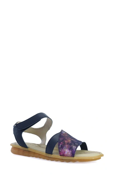 Cloud Bavo Ankle Strap Sandal In Blue Ash