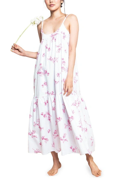 Petite Plume Chloe English Rose Cotton Nightgown In White