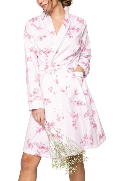 Petite Plume English Rose Cotton Dressing Gown In White