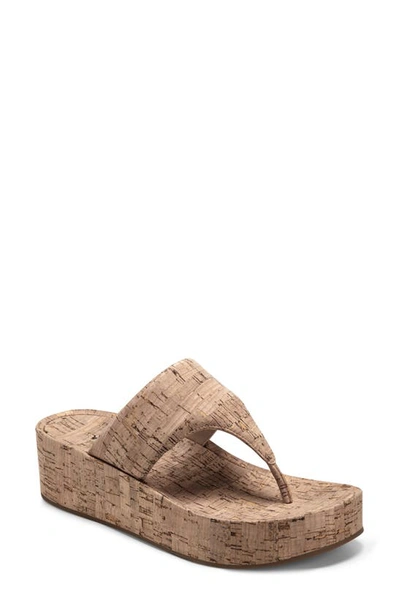 Aerosoles Delia Wedge Flip Flop In Cork Combo