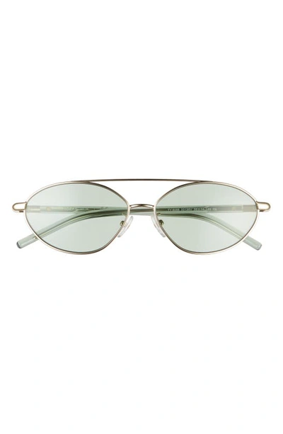 Tory Burch 56mm Pilot Oval Sunglasses In Gold Green