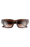 Tory Burch 57mm Square Sunglasses In Tortoise/brown Gradient