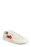 Comme Des Garçons Play Logo Casual Sports Shoes In White