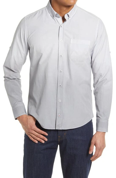 Stone Rose Long Sleeve Stretch Button-down Shirt In White