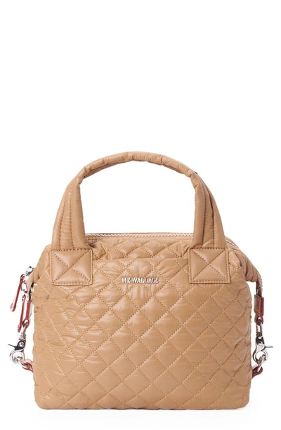 Mz Wallace Small Sutton Deluxe Tote In Caramel/silver