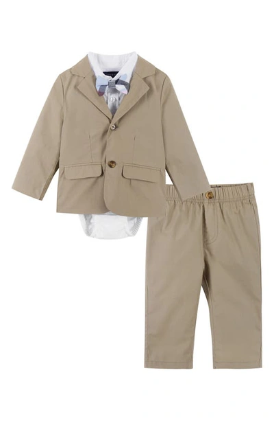 Andy & Evan Babies' Four-piece Suit Set In Khaki