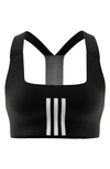Adidas Originals Women's Adidas  Powerimpact Training Medium-support Bra (plus Size) In Black/white